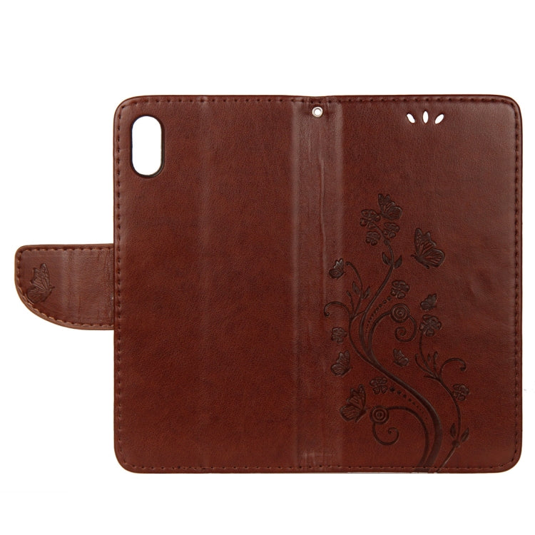 For iPhone XS Max Embossed Butterfly Pattern Horizontal Flip Leather Case with Card Slot & Holder & Wallet & Lanyard