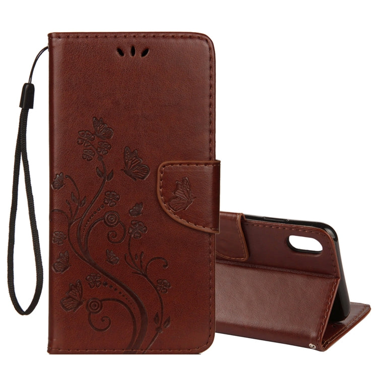 For iPhone XS Max Embossed Butterfly Pattern Horizontal Flip Leather Case with Card Slot & Holder & Wallet & Lanyard, For XS Max