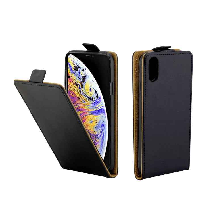 For iPhone XS Max Business Style Vertical Flip TPU Leather Case with Card Slot