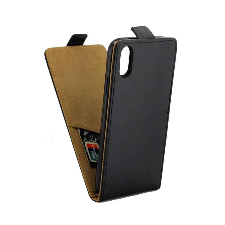 For iPhone XS Max Business Style Vertical Flip TPU Leather Case with Card Slot
