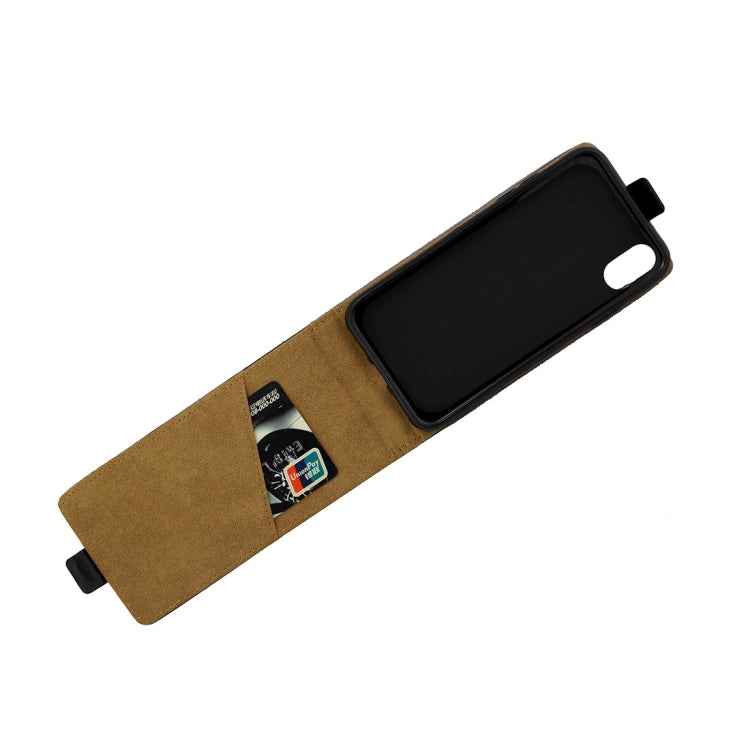 For iPhone XS Max Business Style Vertical Flip TPU Leather Case with Card Slot