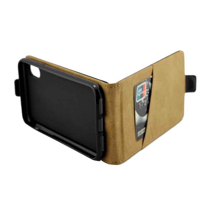For iPhone XS Max Business Style Vertical Flip TPU Leather Case with Card Slot