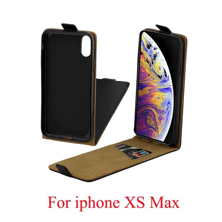For iPhone XS Max Business Style Vertical Flip TPU Leather Case with Card Slot