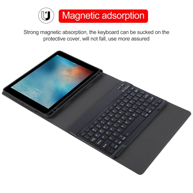 Pour iPad Pro 9,7 pouces (2017, 2018, Air, Air 2) IP071, clavier Bluetooth intelligent ABS séparable + étui en cuir à rabat horizontal à texture litchi, pour iPad Pro 9,7 pouces, pour iPad Pro 9,7 pouces (2017, 2018, Air, Air 2)