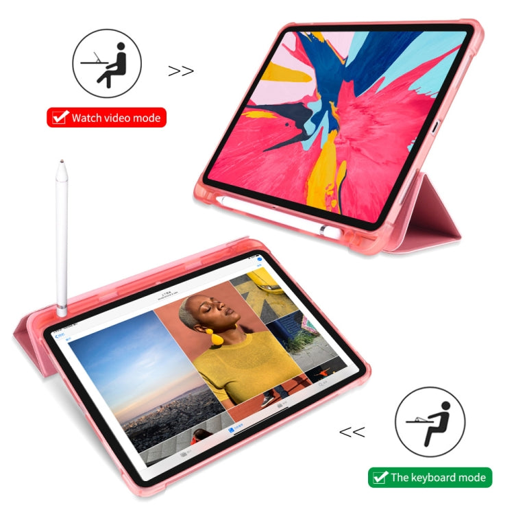 Three-folding Shockproof TPU Protective Case for iPad Pro 11 inch (2018) / (2020), with Holder & Pen Slot