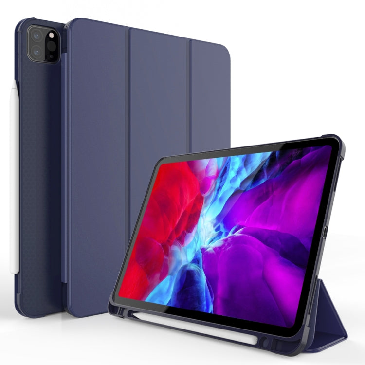 Three-folding Shockproof TPU Protective Case for iPad Pro 11 inch (2018) / (2020), with Holder & Pen Slot