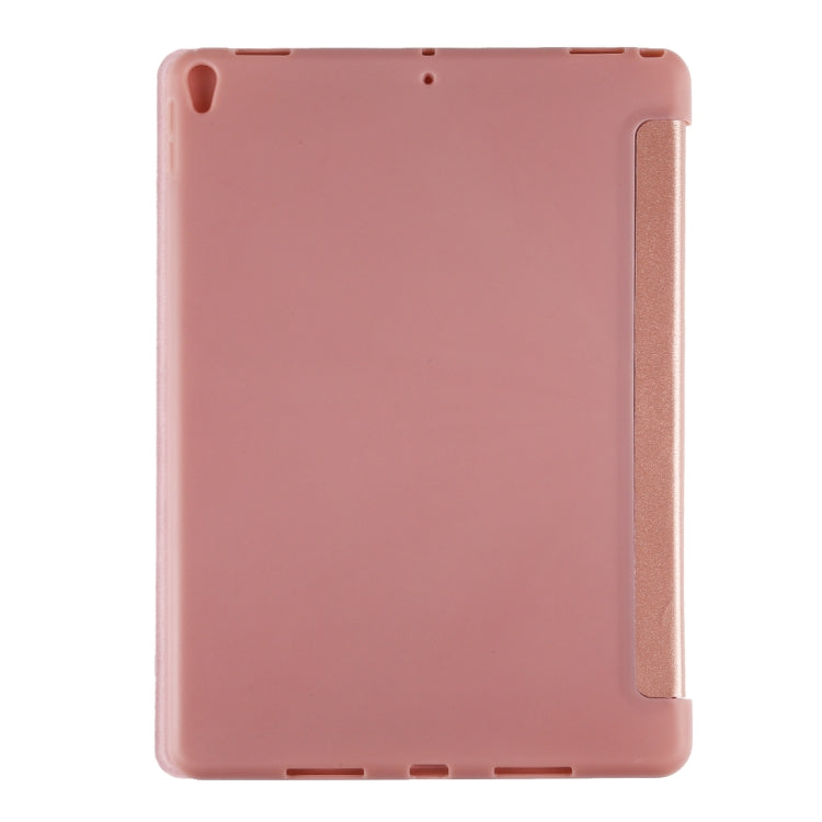 PU Plastic Bottom Case Foldable Deformation Left and Right Flip Leather Case with Three Fold Bracket & Smart Sleep for iPad Air3 2019