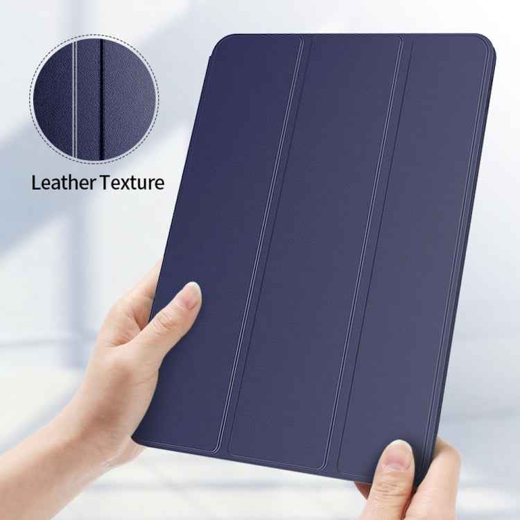 Horizontal Flip Ultra-thin Double-sided Clip Magnetic PU Leather Case for iPad Pro 12.9 2022 / 2021 / 2020 / 2018, with Three-folding Holder & Sleep / Wake-up Function