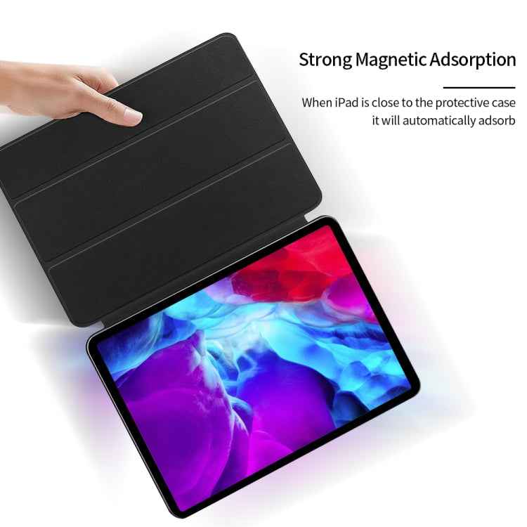 Horizontal Flip Ultra-thin Double-sided Clip Magnetic PU Leather Case for iPad Pro 12.9 2022 / 2021 / 2020 / 2018, with Three-folding Holder & Sleep / Wake-up Function