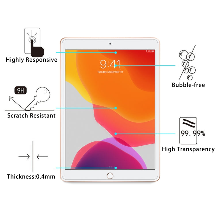 2 protectores de pantalla de vidrio templado a prueba de explosiones con borde recto 9H para iPad 10.2 (2021/2020/2019)