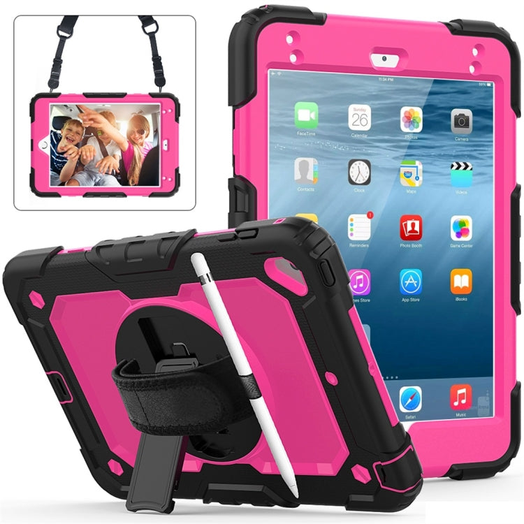 Shockproof Black Silica Gel + Colorful PC Protective Case for iPad Mini 2019 / Mini 4, with Holder & Shoulder Strap & Hand Strap & Pen Slot, iPad Mini 2019 / Mini 4
