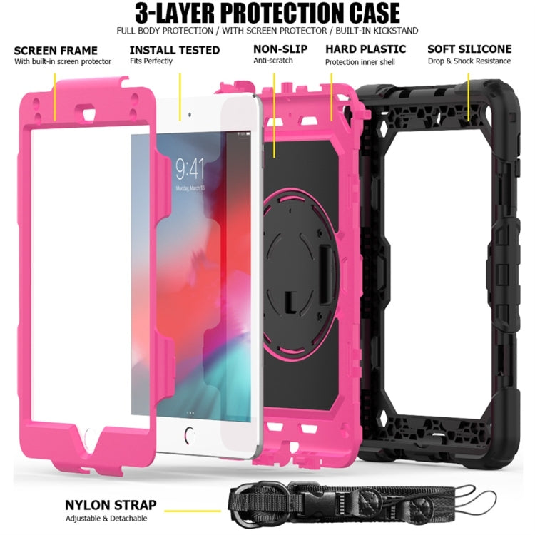 Shockproof Black Silica Gel + Colorful PC Protective Case for iPad Mini 2019 / Mini 4, with Holder & Shoulder Strap & Hand Strap & Pen Slot, iPad Mini 2019 / Mini 4