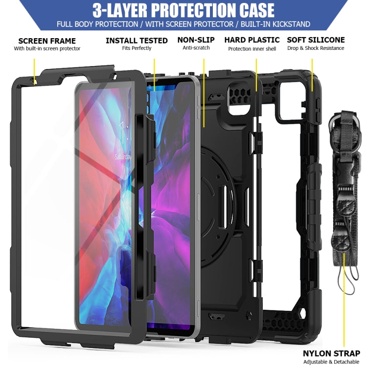 For iPad Pro 11 inch (2018) / Pro 11 inch (2020) Shockproof Colorful Silica Gel + PC Protective Tablet Case with Holder & Shoulder Strap & Hand Strap & Pen Slot, For iPad Pro 11 inch (2018)