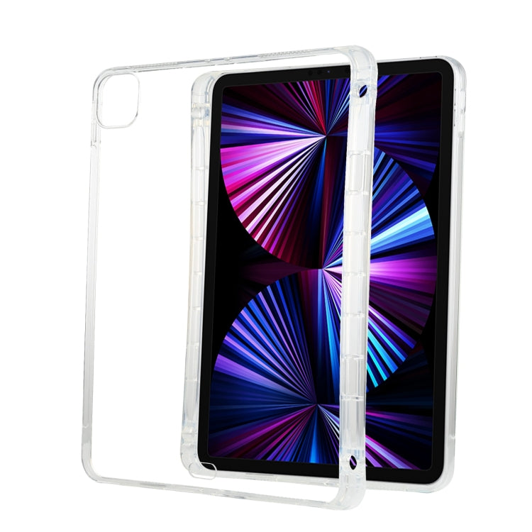 For iPad Pro 11 2022 / 2021 Transparent All-inclusive TPU Silicone Anti-drop Protective Tablet Case with Pen Slot