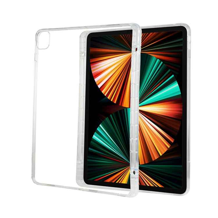 For iPad Pro 12.9 2022 / 2021 Transparent All-inclusive TPU Silicone Anti-drop Protective Tablet Case with Pen Slot