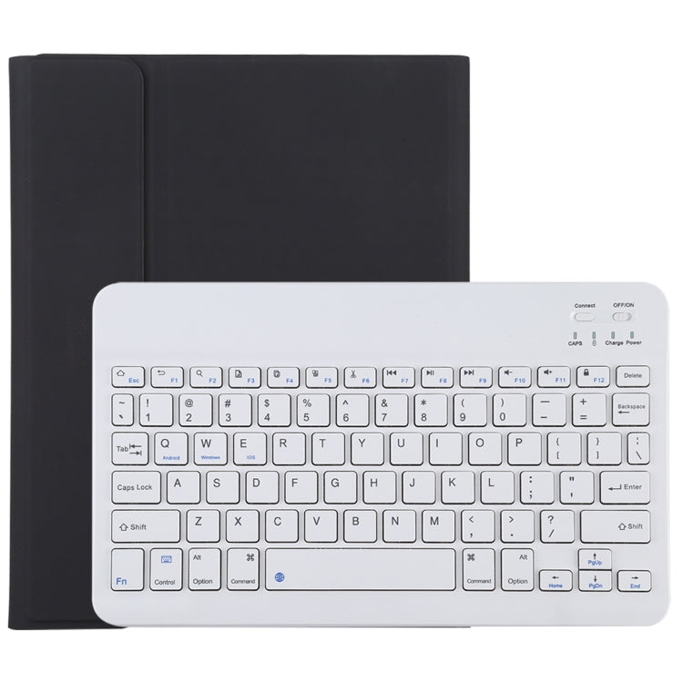 TG11B Detachable Bluetooth White Keyboard + Microfiber Leather Tablet Case for iPad Pro 11 inch (2020), with Pen Slot & Holder, White Keyboard