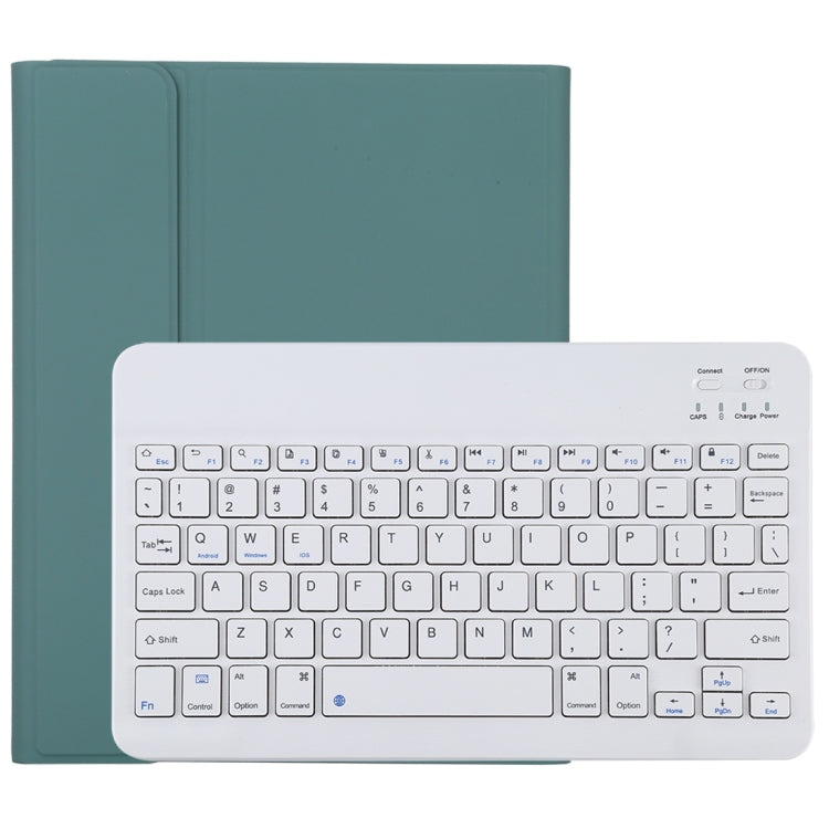 TG11B Detachable Bluetooth White Keyboard + Microfiber Leather Tablet Case for iPad Pro 11 inch (2020), with Pen Slot & Holder, White Keyboard