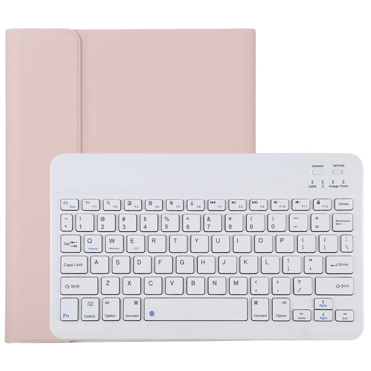 TG11B Detachable Bluetooth White Keyboard + Microfiber Leather Tablet Case for iPad Pro 11 inch (2020), with Pen Slot & Holder, White Keyboard