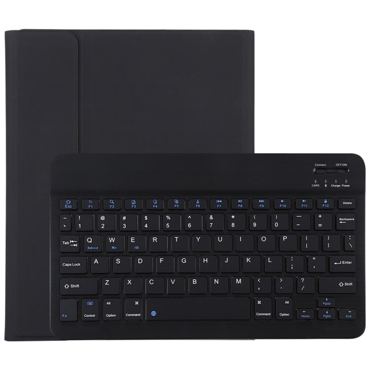 TG11B Detachable Bluetooth Black Keyboard + Microfiber Leather Tablet Case for iPad Pro 11 inch (2020), with Pen Slot & Holder, Black Keyboard