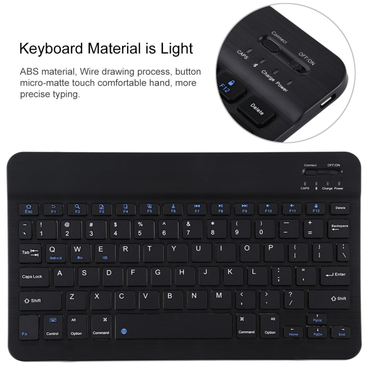 TG11B Detachable Bluetooth Black Keyboard + Microfiber Leather Tablet Case for iPad Pro 11 inch (2020), with Pen Slot & Holder, Black Keyboard