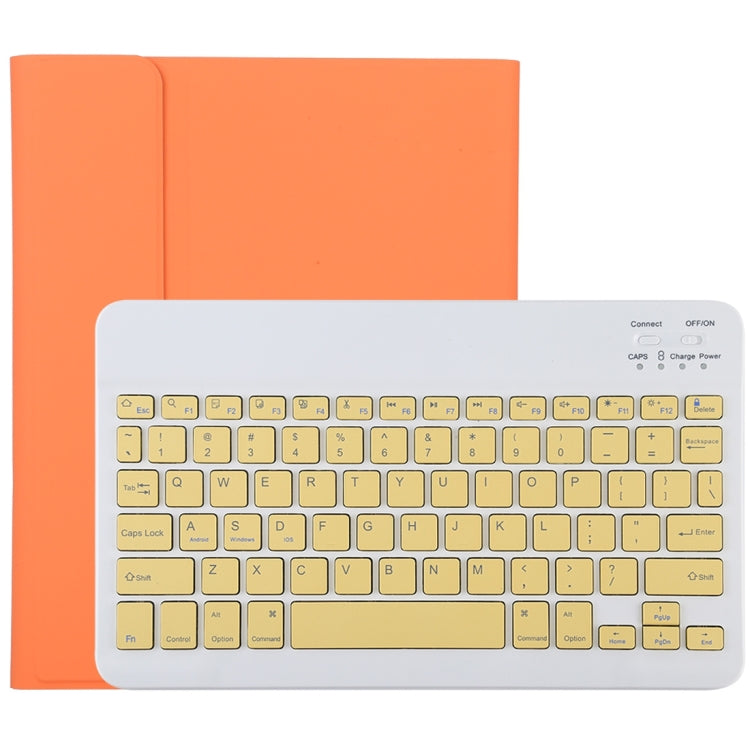 TG11B Detachable Bluetooth Yellow Keyboard + Microfiber Leather Tablet Case for iPad Pro 11 inch (2020), with Pen Slot & Holder, Yellow Keyboard