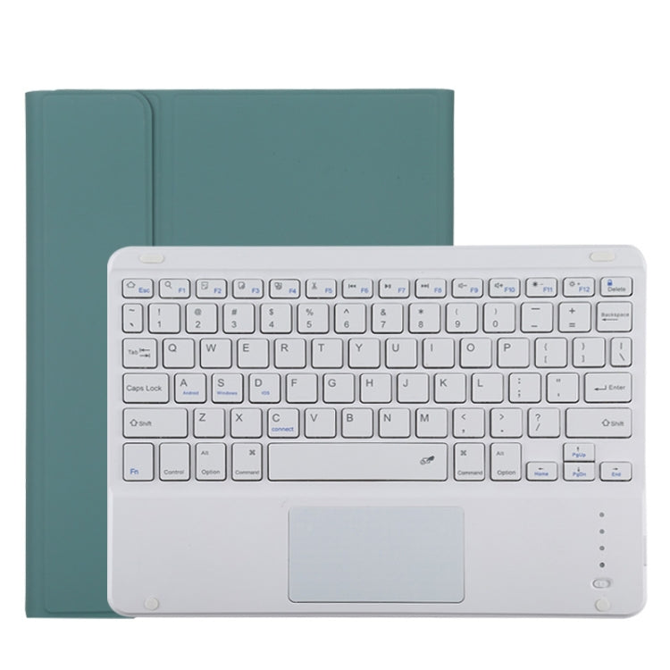 TG11BC Detachable Bluetooth White Keyboard Microfiber Leather Tablet Case for iPad Pro 11 inch (2020), with Touchpad & Pen Slot & Holder, White Keyboard