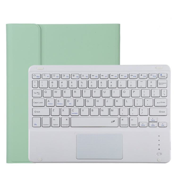 TG11BC Detachable Bluetooth White Keyboard Microfiber Leather Tablet Case for iPad Pro 11 inch (2020), with Touchpad & Pen Slot & Holder, White Keyboard