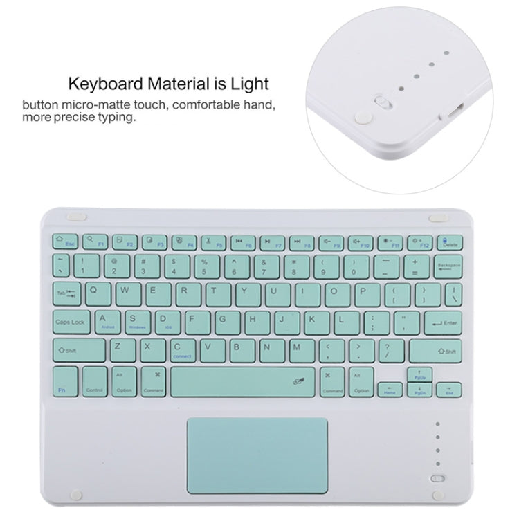 Funda TG11BC de microfibra con teclado Bluetooth verde desmontable para iPad Pro de 11 pulgadas (2020), con panel táctil, ranura para lápiz y soporte, teclado verde