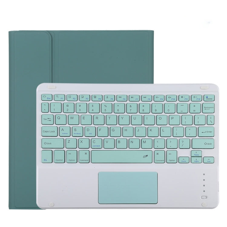 TG11BC Detachable Bluetooth Green Keyboard Microfiber Leather Tablet Case for iPad Pro 11 inch (2020), with Touchpad & Pen Slot & Holder, Green Keyboard
