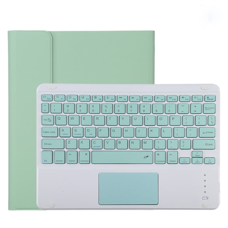 Funda TG11BC de microfibra con teclado Bluetooth verde desmontable para iPad Pro de 11 pulgadas (2020), con panel táctil, ranura para lápiz y soporte, teclado verde