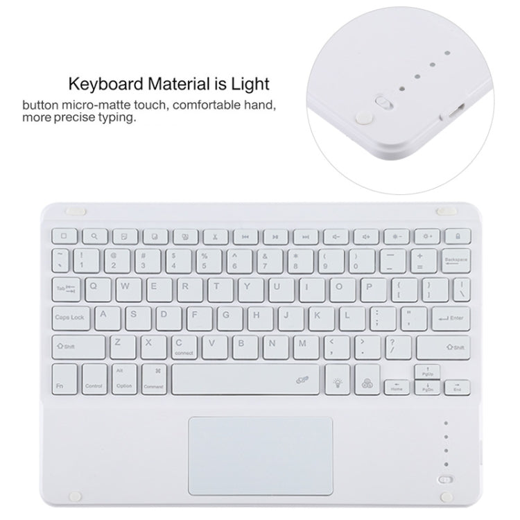 TG11BCS Detachable Bluetooth White Keyboard Microfiber Leather Tablet Case for iPad Pro 11 inch (2020), with Backlight & Touchpad & Pen Slot & Holder, White Keyboard