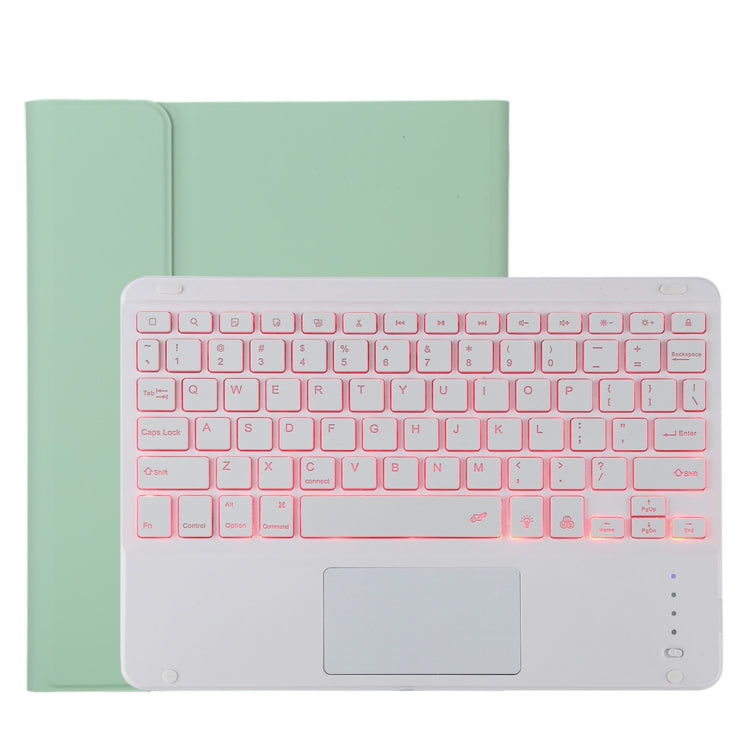 TG11BCS Detachable Bluetooth White Keyboard Microfiber Leather Tablet Case for iPad Pro 11 inch (2020), with Backlight & Touchpad & Pen Slot & Holder, White Keyboard