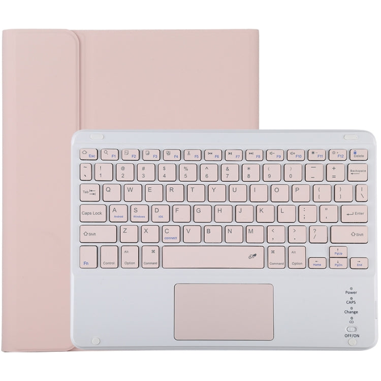 TG-102BC Detachable Bluetooth Pink Keyboard + Microfiber Leather Tablet Case for iPad 10.2 inch / iPad Air (2019), with Touch Pad & Pen Slot & Holder, Pink Keyboard