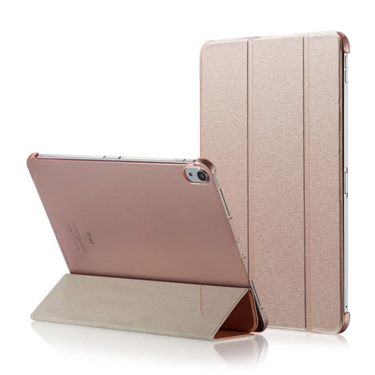 Silk Texture Horizontal Flip Ultra-thin Double-sided Clip Magnetic PU Leather Case for iPad Pro 11 inch (2018), with Three-folding Holder & Sleep / Wake-up Function