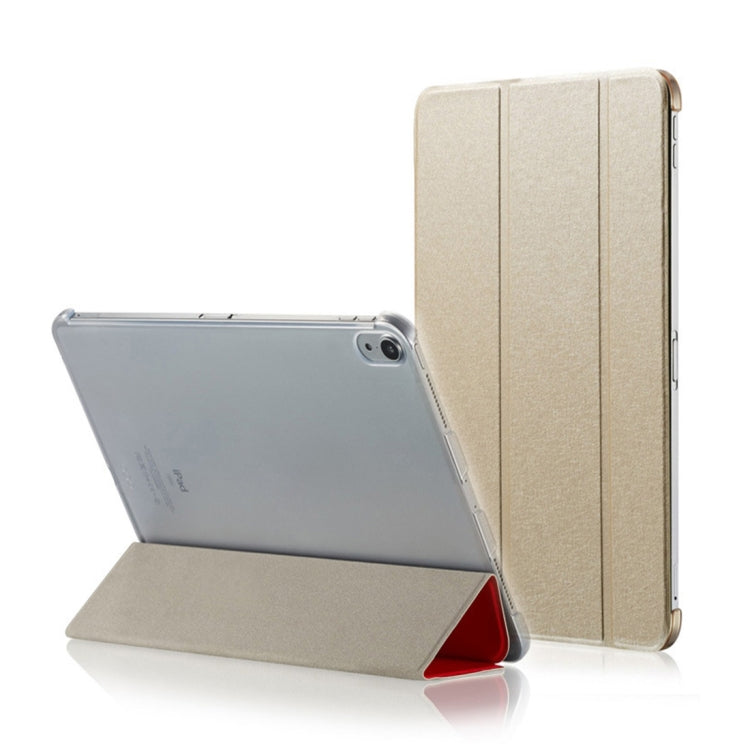 Silk Texture Horizontal Flip Ultra-thin Double-sided Clip Magnetic PU Leather Case for iPad Pro 11 inch (2018), with Three-folding Holder & Sleep / Wake-up Function, For iPad Pro 11 inch (2018)