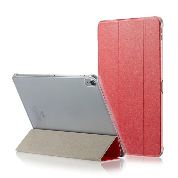 Silk Texture Horizontal Flip Ultra-thin Double-sided Clip Magnetic PU Leather Case for iPad Pro 11 inch (2018), with Three-folding Holder & Sleep / Wake-up Function, For iPad Pro 11 inch (2018)