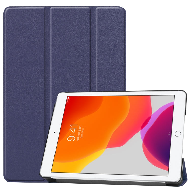 For iPad 10.2 Custer Texture Horizontal Flip Smart PU Leather Case with Sleep / Wake-up Function & Three-folding Holder