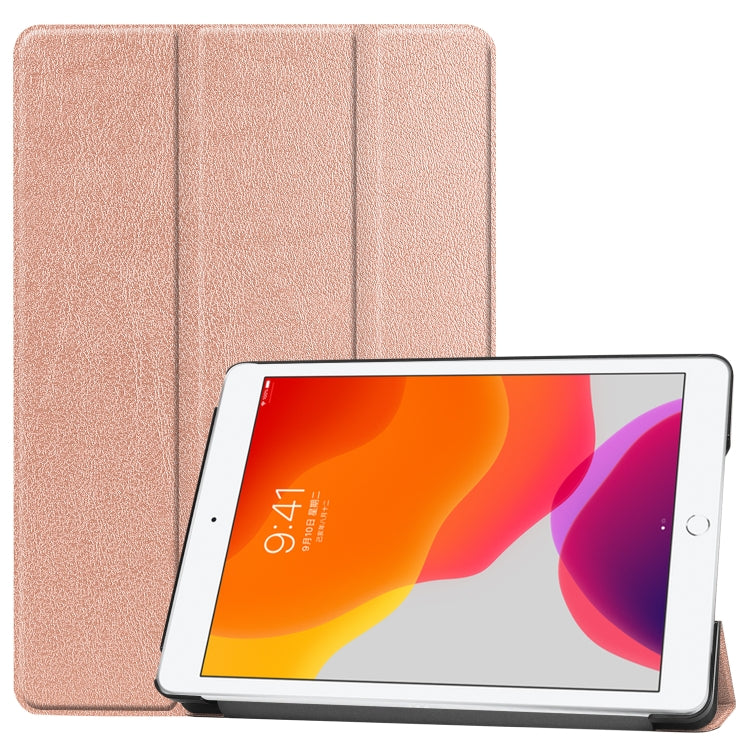 For iPad 10.2 Custer Texture Horizontal Flip Smart PU Leather Case with Sleep / Wake-up Function & Three-folding Holder