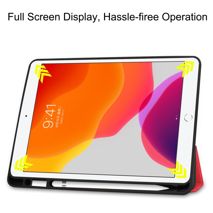 For iPad 10.2 2021 / 2020 / 2019 Custer Texture Horizontal Flip Smart TPU Leather Case with Sleep / Wake-up Function & Three-folding Holder & Pen Slot, For iPad 10.2