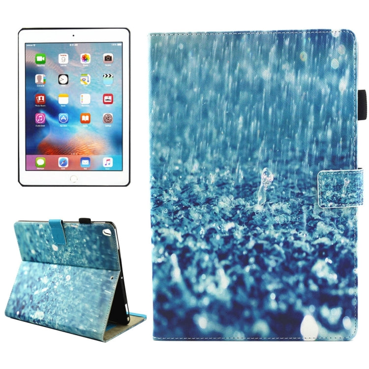 Funda protectora de cuero con tapa horizontal y diseño de gotas de lluvia para iPad Pro de 10,5 pulgadas, con soporte, ranuras para tarjetas, billetera, ranura para bolígrafo y función de suspensión/activación. Para iPad Pro de 10,5 pulgadas.