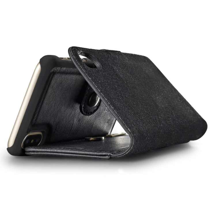 For iPhone X / XS DG.MING Crazy Horse Texture Horizontal Flip Detachable Magnetic Protective Case with Holder & Card Slots & Wallet, iPhone X, For X, iPhone X