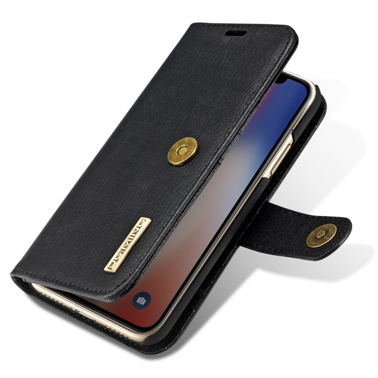 For iPhone X / XS DG.MING Crazy Horse Texture Horizontal Flip Detachable Magnetic Protective Case with Holder & Card Slots & Wallet, iPhone X, For X, iPhone X