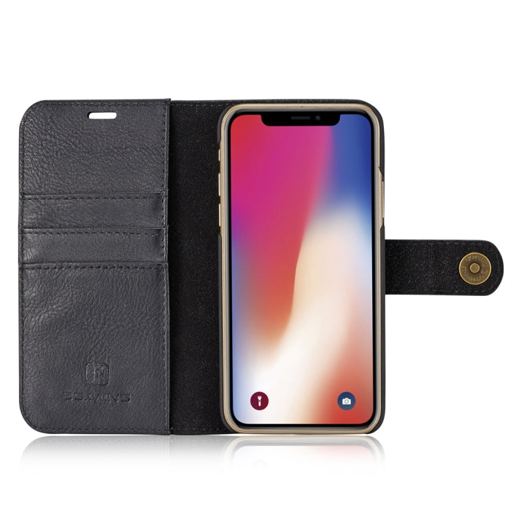 For iPhone X / XS DG.MING Crazy Horse Texture Horizontal Flip Detachable Magnetic Protective Case with Holder & Card Slots & Wallet, iPhone X, For X, iPhone X