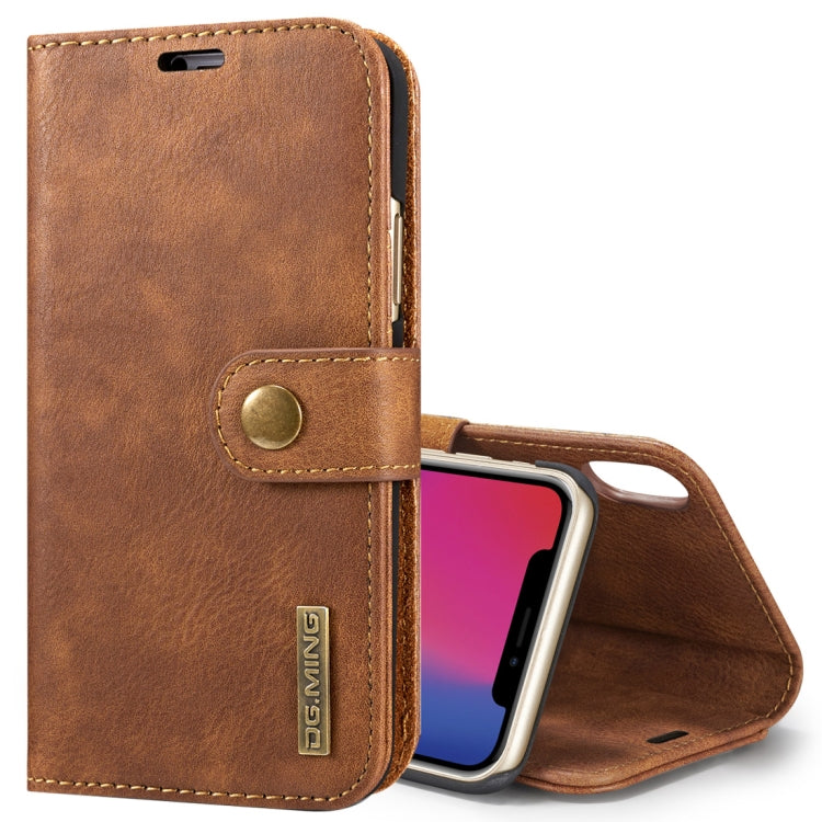For iPhone X / XS DG.MING Crazy Horse Texture Horizontal Flip Detachable Magnetic Protective Case with Holder & Card Slots & Wallet, iPhone X, For X, iPhone X