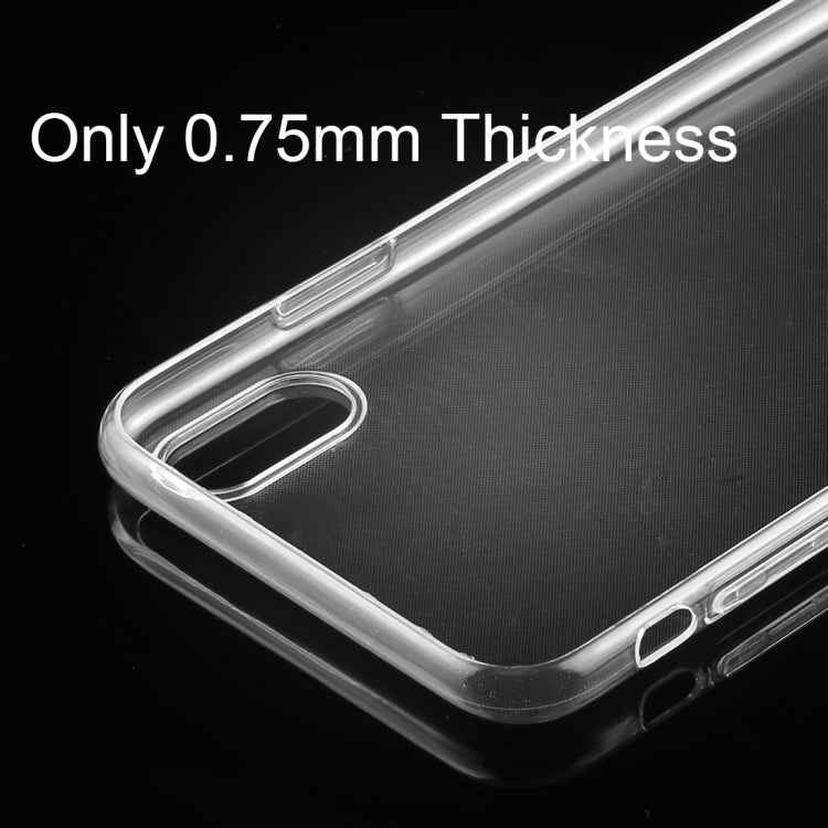 For iPhone XS 50pcs 0.75mm TPU Ultra-thin Transparent Case