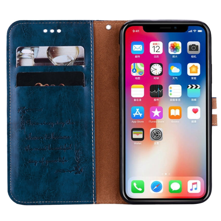 For iPhone X / XS Business Style Oil Wax Texture Horizontal Flip Leather Case with Holder & Card Slots & Wallet, For iPhone X
