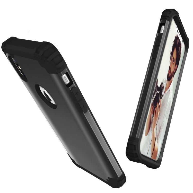 For iPhone X / XS Diamond Series Electroplating PC + Silicone Protective Case, For iPhone X