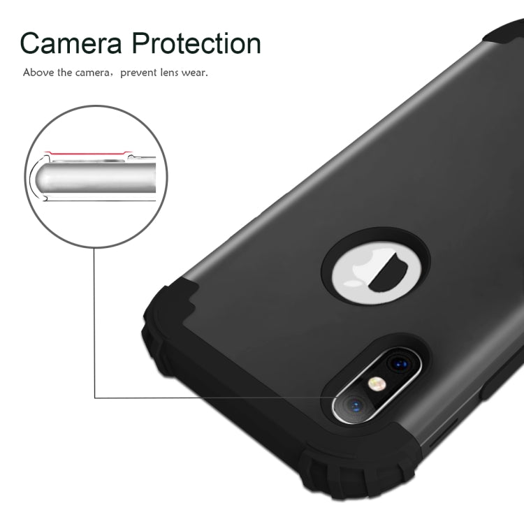 For iPhone X / XS Diamond Series Electroplating PC + Silicone Protective Case, For iPhone X