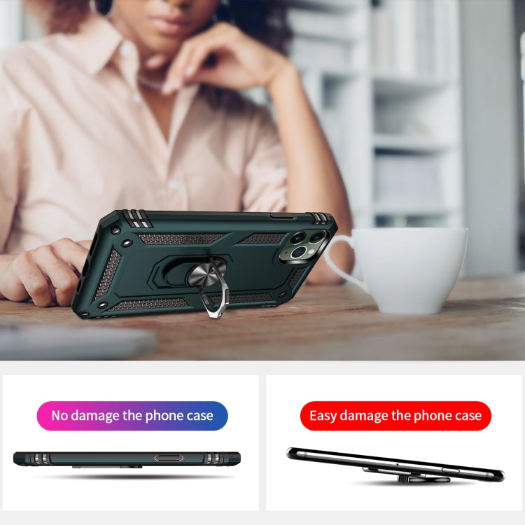 Funda protectora de TPU + PC a prueba de golpes para iPhone 11 Pro, con soporte giratorio de 360 grados.