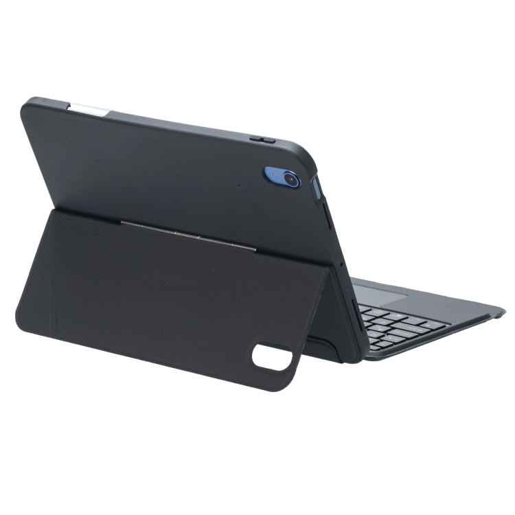 T10-AS For iPad 11 2025 / iPad 10th Gen 10.9 2022 Touch Backlight Split Type Bluetooth Keyboard Leather Case, T10-A